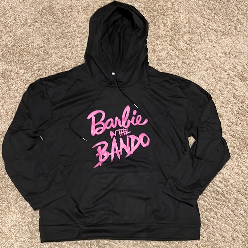 NWT “Barbie in the bando” black long sleeve hoodie size 2XL XXL